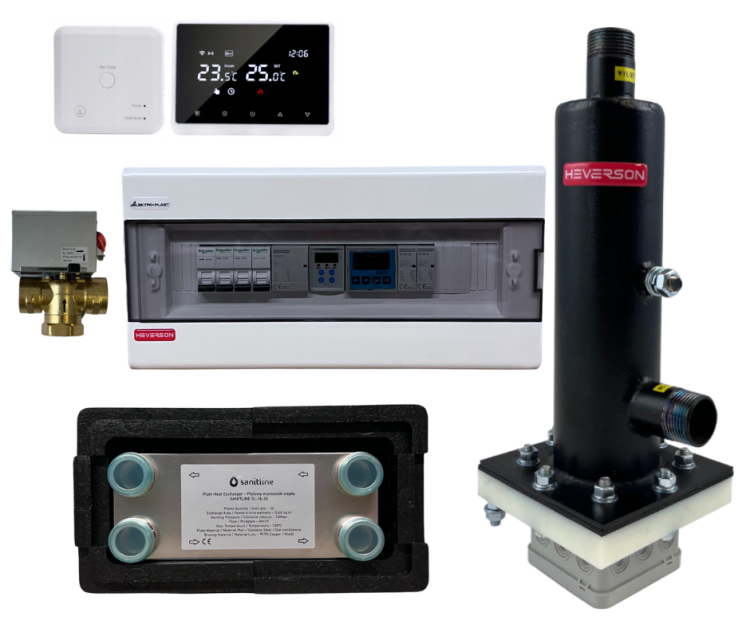 kocioł dwufunkcyjny Heverson 6 kW efektywne ekologiczne ogrzewanie domu, energooszczędny system 6 kW, nowoczesny kocioł do centralnego ogrzewania i ciepłej wody 6 kW, dwufunkcyjny system do domu, ogrzewanie Heverson 6 kW, zestaw montażowy do kotła 6 kW