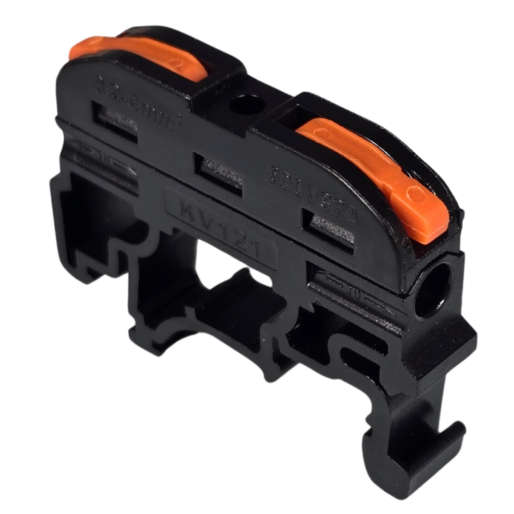 SZYBKOZŁĄCZKA ELEKTRYCZNA CZARNA TAC KV121BL 1-TOROWA – kompaktowa złączka instalacyjna do przewodów jednodrutowych i elastycznych, bezpieczne i trwałe połączenia kabli, alternatywa dla kostek elektrycznych.