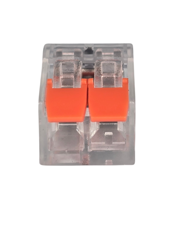 Szybkozłączka elektryczna TAC PCT222-412 2-TOROWA – kompaktowa złączka do podłączenia 2 przewodów jednodrutowych i elastycznych, zapewniająca bezpieczne, trwałe połączenia i nowoczesną alternatywę dla kostek elektrycznych.