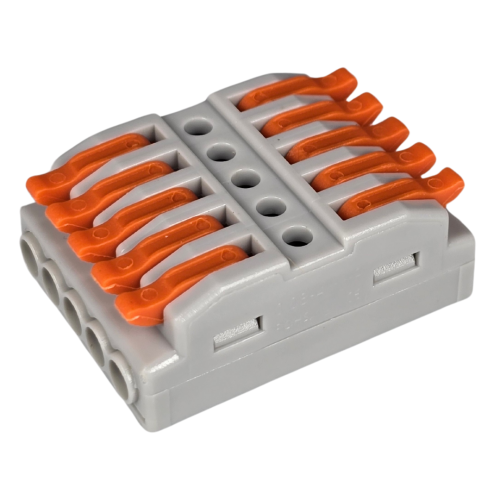 Szybkozłączka elektryczna przelotowa TAC SPL5 – kompaktowa złączka instalacyjna do przewodów jednodrutowych i elastycznych, zapewniająca bezpieczne i trwałe połączenia kabli, stanowiąca nowoczesną alternatywę dla tradycyjnych kostek elektrycznych.