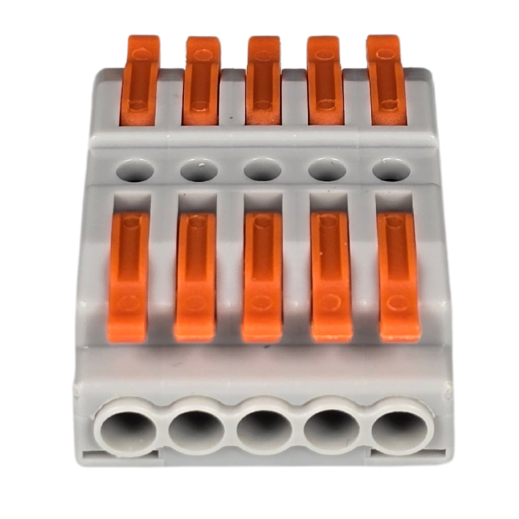 Szybkozłączka elektryczna przelotowa TAC SPL5 – kompaktowa złączka instalacyjna do przewodów jednodrutowych i elastycznych, zapewniająca bezpieczne i trwałe połączenia kabli, stanowiąca nowoczesną alternatywę dla tradycyjnych kostek elektrycznych.