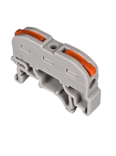 Szybkozłączka elektryczna szara TAC KV121G 1-torowa – kompaktowa złączka do przewodów jednodrutowych i elastycznych, zapewniająca bezpieczne, trwałe połączenia kabli, łatwy montaż i praktyczną alternatywę dla tradycyjnych kostek.