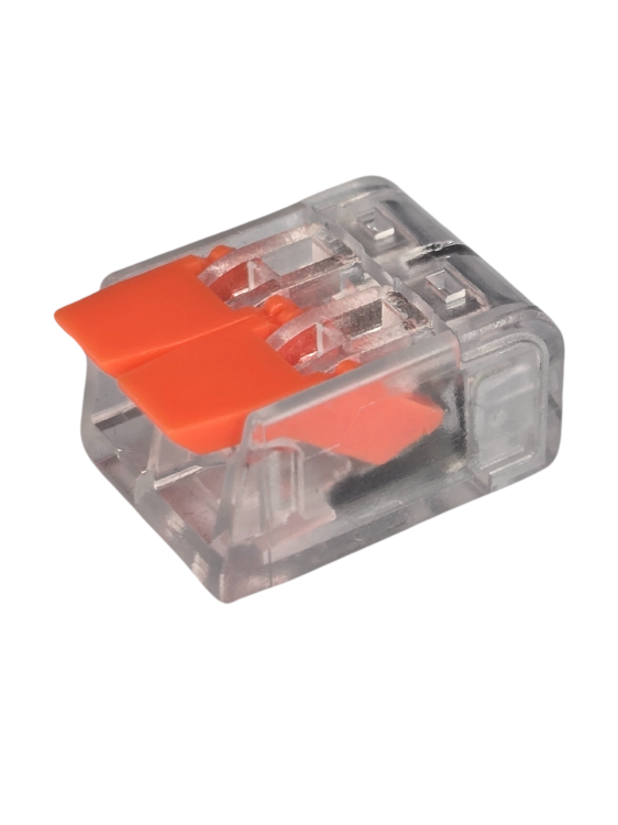 Szybkozłączka elektryczna TAC PCT222-412 2-TOROWA – kompaktowa złączka do podłączenia 2 przewodów jednodrutowych i elastycznych, zapewniająca bezpieczne, trwałe połączenia i nowoczesną alternatywę dla kostek elektrycznych.