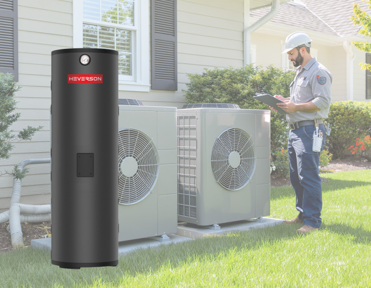 Zasobnik CWU HEVERSON HWT 200L z dwoma wężownicami ze stali nierdzewnej – bojler do ciepłej wody użytkowej, wysoka jakość, energooszczędny podgrzewacz wody, zbiornik pionowy 200 litrów