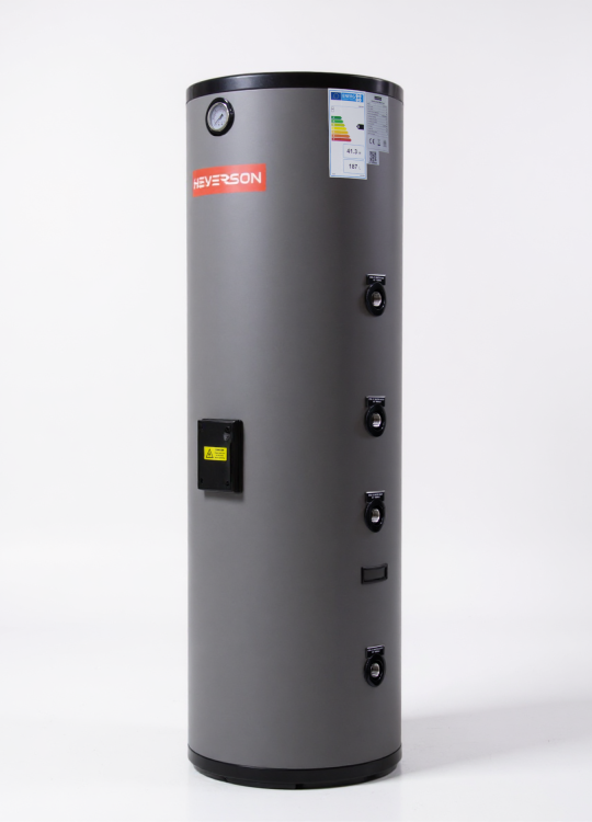 Zasobnik CWU HEVERSON HWT 200L z dwoma wężownicami ze stali nierdzewnej – bojler do ciepłej wody użytkowej, wysoka jakość, energooszczędny podgrzewacz wody, zbiornik pionowy 200 litrów