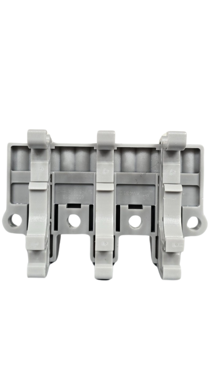 Szybkozłączka elektryczna KV4312 – przelotowy rozgałęźnik na szynę DIN 3/12, kompaktowa, beznarzędziowa złączka do przewodów jednodrutowych i elastycznych, zapewniająca szybkie, bezpieczne i trwałe połączenia kabli.