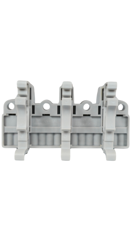 Szybkozłączka elektryczna KV4315 – przelotowy rozgałęźnik na szynę DIN 3/15, kompaktowa, beznarzędziowa złączka do przewodów jednodrutowych i elastycznych, zapewniająca szybkie, bezpieczne i trwałe połączenia kabli.