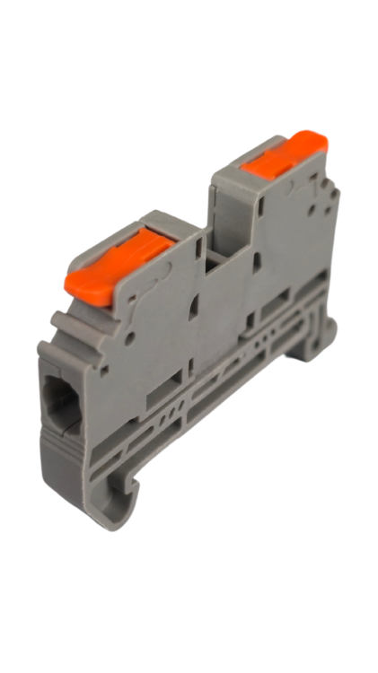 Szybkozłączka elektryczna szara TAC KV2.5B 1-torowa – kompaktowa złączka do przewodów jednodrutowych i elastycznych, zapewniająca bezpieczne, trwałe połączenia kabli, łatwy montaż i praktyczną alternatywę dla tradycyjnych kostek.