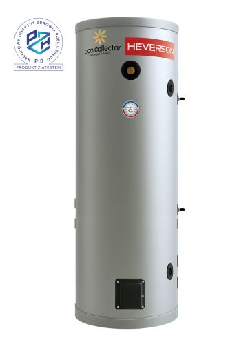 Zbiornik CWU HEVERSON 300 L z jedną wężownicą ze stali nierdzewnej, trwały zasobnik wody użytkowej, odporny na korozję, łatwy w montażu, kompaktowy, idealny do domów, mieszkań i obiektów komercyjnych, zapewnia komfortowe i szybkie podgrzewanie wody.