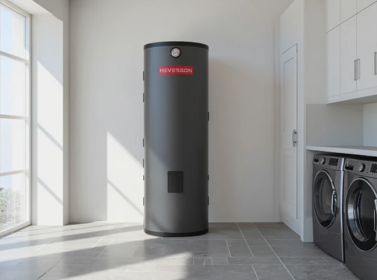 Zasobnik CWU HEVERSON HWT 200L z jedną wężownicą ze stali nierdzewnej – bojler do ciepłej wody użytkowej, wysoka jakość, energooszczędny podgrzewacz wody, zbiornik pionowy 200 litrów