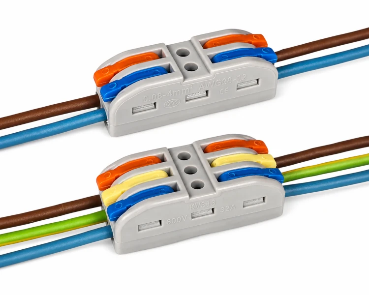 Szybkozłączki elektryczne TAC Zestaw SPL2-6 39 sztuk – komplet kompaktowych złączek do przewodów jednodrutowych i elastycznych, zapewniających szybkie, bezpieczne i trwałe łączenie kabli oraz wygodną alternatywę dla tradycyjnych kostek elektrycznych.