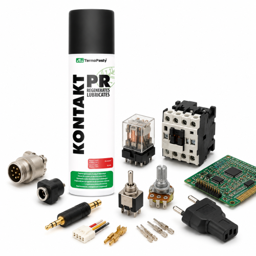 Kontakt PR 300 ml AG Termopasty – preparat czyszczący i regenerujący potencjometry. Środek do konserwacji regulatorów, przełączników i styków elektrycznych. Idealny do serwisu elektroniki, sprzętu audio oraz urządzeń elektrycznych.