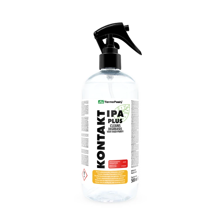 AG TermoPasty Kontakt IPA PLUS 500 ml ze spryskiwaczem – alkohol izopropylowy 99,9% do precyzyjnego czyszczenia, odtłuszczania i dezynfekcji elektroniki, płytek PCB oraz optyki.